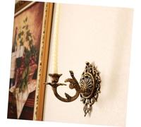 TOYANDONA Vintage European Style Wall Sconce Candle Holder Cast Iron Rustic Wall-mounted Candlestick for Living Bedroom Dining Decor with Distressed Finish