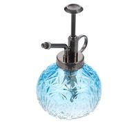 TOYANDONA Vintage Glass Plant Spray Bottle with Blue Nozzle Transparent Watering Can for Indoor Outdoor Succulent and Bonsai Gardening Precise Ergonomic Hand Press Sprayer for Home Plants