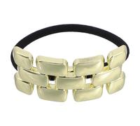 TOYANDONA Vintage Gold Metal Elastic Hair Tie Unique Geometric Design and Textured Surface, Versatile Use for Hairstyles and Occasions, Chic Retro Hair Accessory for Women