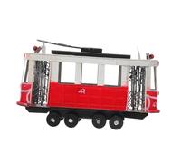 TOYANDONA Vintage Iron British Bus Model with Realistic Detailing Collector Retro Vehicle Figurine for Home Office Decor Sturdy Old Fashioned Bus Collectible Display