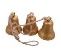 TOYANDONA Vintage Metal Cowbell Pendant Hanging Outdoor Bell with Rustic Iron Construction and Jute Rope Farmhouse Decor for Garden Porch Adds Soothing Sound and Artistic Charm to Exterior
