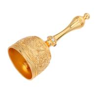 TOYANDONA Vintage Metal Hand Bell European Style Gold Call Bell with Chinese Dragon for Weddings Meditation Dinner Service More Durable