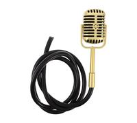 TOYANDONA Vintage Microphone Prop: Retro Style Microphone Model - Hanging Plastic Fake Mic Decor for Halloween Role Play Hip Hop Rock Music Party Decor 2m/78.74''