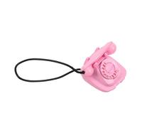 TOYANDONA Vintage Miniature Rotary Phone Dollhouse Accessory Retro Telephone Figurine for Collectors and Miniature Scene Decoration Pink