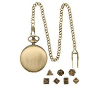 TOYANDONA Vintage Pocket Watch Case Metal Dice with Chain Solid Role Playing Game Dice for Home Party Pub Entertainment Lightweight Portable Design for Board Games