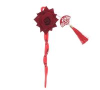 TOYANDONA Vintage Red Rose Hairpin Stick for Bun Making with Stable Hold, Acrylic Decorative Hair Chopstick Suitable for Witch Cosplay and Holidays, Elegant Retro Style Hair Stick Pin