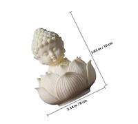 TOYANDONA Vintage Resin Buddha Figurine Ornament Desktop Craft Sculpture White Maitreya Buddha Statue Decor for Home Office Feng Shui Spiritual Awakening