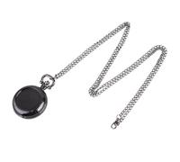 TOYANDONA Vintage Retro Pocket Watch Necklace Pendant with Chain Black Medium Size Classic Men’s Accessory for Daily Wear