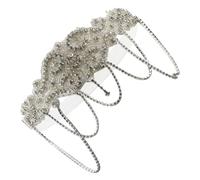 TOYANDONA Vintage Rhinestone Headpiece for Women with Comfortable Alloy Material and No Scratching Design, Stylish White Fairy Headband for Festival Celebration or Halloween Party
