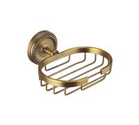TOYANDONA Vintage Style Wall Mounted Soap Dish Solid Brass Soap Shelf Net Drainage Design Concealed Screws Antique Bathroom for Shower Use