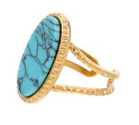 TOYANDONA Vintage Turquoise Ring with Opening Adjustable Band Unique Oval Blue Green Stone Statement Stackable Ring for Women Boho Western Style Elegant Chunky Jewelry for Formal Events and