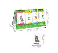 TOYANDONA Visual Word Building Flash Cards for Early Education Thick Cardstock with Images and Text Montessori Reading and Spelling Games for Preschool with Desktop Pocket Chart and Rings