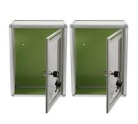 TOYANDONA Wall Mount Mailbox Secure with Lock 2 Pcs Metal Wall Mounted Mail Box Big Capacity Easy to Install for Institutions and Companies