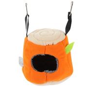 TOYANDONA Warm Bird Nest Parrot Hanging Hammock in Orange Cotton, Provides a Warm Sleeping Environment and Cozy Atmosphere, for Small Pets like Hamsters and Parrots