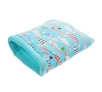 TOYANDONA Warm Cotton Pet Sleeping Pouch for Guinea Pigs and Small Animals Cozy Hamster Sleep Bag with Soft Lining Portable Hideout Bed for Sugar Gliders Hedgehogs and Rabbits in Blue Fish