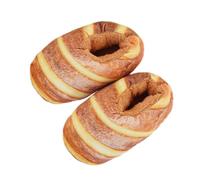 TOYANDONA Warm Heel Wrapped Bread Slippers for Women Cozy Indoor Winter Cotton Sandals Lightweight Non-slip House Shoes Unique Toast Design Fits