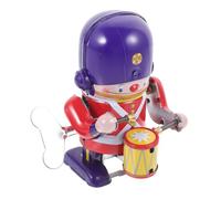 TOYANDONA Wear-resistant Iron Clockwork Portable Wind-up Drum Soldier for Adults Funny Walking Plaything Collectible