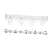 TOYANDONA Wedding Bride Rhinestone Garter Set, Crystal Embellished Elasticated Garter Belts for Brides, White European Style Thigh Rings for Wedding Ceremony