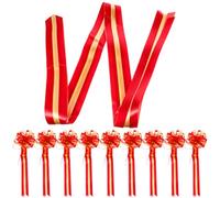 TOYANDONA Wedding Car Pull Bow Knot Ribbons 10Pcs Large String Flowers for Engagement Party and Bridal Car Decoration