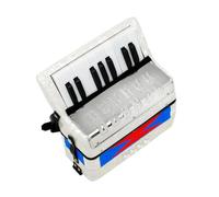 TOYANDONA White Beginner Accordion for Boys and Girls Portable Educational Musical Instrument Soft Sound Quality for Students and Practice