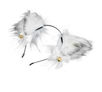 TOYANDONA White Fox Ears Hair Band for Women Comfortable and Stylish with Artificial Wool and Cloth Cosplay Headdress Party Hair Accessory Headband for Photography and Dress-up