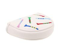 TOYANDONA White Golf Putter Headcover with Embroidered Golf Tee Design Plush Interior Protection for Wooden Drivers