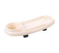 TOYANDONA White Plastic Stroller Snack Tray with Storage Holder, Fixed Position Functional Tray for Daily Use, Safe for Little Hands, Generous Capacity for Utensils and Snacks, for Outdoor