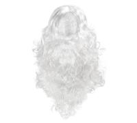 TOYANDONA White Santa Wig And Beard Set, Long Curly Hair Costume Accessory