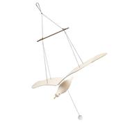 TOYANDONA White Wood Bird Hanging Ornament with Hemp Rope Fine Workmanship Safe Material Elegant Unique Design Versatile Wall Hanging Decor for Housewarming Celebration and Living Room