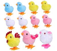 TOYANDONA Wind Up Chicken with Plush Rooster Hen Bunnies Chicks Soft Tactile Jumping Animal for Motor Skills Development Party Favors Easter Basket Stuffers Enrichment Gifts