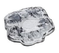 TOYANDONA Windproof Crystal Glass Ashtray for Cigar and Cigarette Smokers Vintage Decorative Snow Mountain Design Multipurpose Indoor Outdoor Patio Tray for Home Office Tabletop