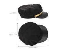 TOYANDONA Women S Navy Admiral Sailor Captain Hat Breathable Black Beret Style Yacht Uniform Cap with Vintage Flat Peak for Outdoor Sailing and Costume Events
