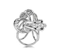 TOYANDONA Women's Silver Three-ring Scarf Ring Clip with Sturdy Alloy Material, Fasten Scarf Easily for Wedding and Party Use, Modern and Simple Shawl Clip Accessory