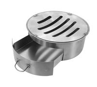 TOYANDONA Wood Burning Stove Ash Drawer Accessory with Smooth Drawer Removal Iron Round Ashes Box for Stove and Fireplace Silver Colour for Cooking and Outdoor Use