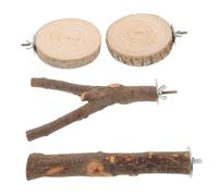 TOYANDONA Wood Parrot Perch Stand with Multi-branch Platform for Large Birds Portable Natural Bird Activity Stand and Claw Grinding Stick Cage Accessory for Parakeets and Parrots