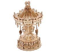 TOYANDONA Wooden 3D Merry-Go-Round Puzzle Toy for Boys and Girls DIY Educational Jigsaw Assembly Model Engaging Craft Activity for Children for Creative Play and Skill Development