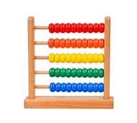 TOYANDONA Wooden Abacus for Kids: 5.9 Inch Educational Maths Counting Toys with 5 Row & 50 Colourful Beads, Counting Learning Tool for Toddlers, Preschool & Kindergarten Children
