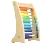 TOYANDONA Wooden Arithmetic Abacus Educational for Montessori Math Learning Tool with Beads for Counting and Color Recognition Early Math Cognition and Hand-eye Coordination Development
