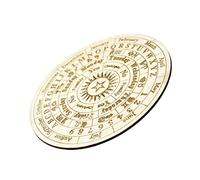 TOYANDONA Wooden Astrology Pendulum Board Small Round Divination Message Plate for Home Decoration and Metaphysical Use Carved Art Pattern Craftsmanship for Tarot Witchcraft and Astrology