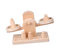 TOYANDONA Wooden Balance Scale for Educational Math with Smooth Surface Parent Interactive Learning Tool for Weight Concept and Calculation Skills Development