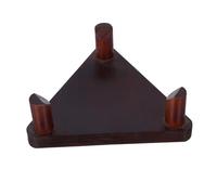 TOYANDONA Wooden Basketball Football Display Stand with Rolling Triangular Holder for Soccer Rugby Volleyball Memorabilia Easy Assembly Sports Ball Rack for Home Gym Retail Decor