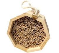 TOYANDONA Wooden Bee House Beehive Box Set for Outdoor Garden Pollinating Bees with Hanging Cabin and Insect Shelter