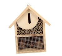 TOYANDONA Wooden Bee House Hanging Insect Habitat for Garden Pollination Cozy Natural Shelter for Bees and Ladybirds for Outdoor Garden Decor