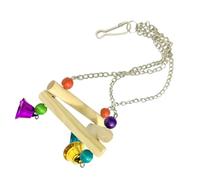 TOYANDONA Wooden Bird Triangle Standing Swing for Cockatiel and Parrot, for Adventuring and Exploring, Parrot Cage Accessory and Bird