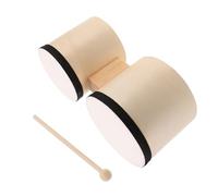 TOYANDONA Wooden Bongos Drum Hand Percussion Instrument for Dance Performance and Music Early Education Wood Sticks Tambourine