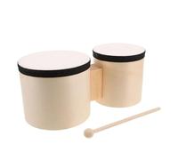 TOYANDONA Wooden Bongos Drum Hand Percussion Instruments Dance Performance Music Early Education Tambourine Wood Sticks