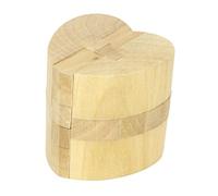 TOYANDONA Wooden Brain Puzzle Heart-shaped Kongming Lock Educational DIY Assembly for Early Learning Intelligence Development with Safe Smooth Finish