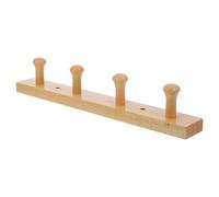 TOYANDONA Wooden Coat Hook Wall Mounted Hooks Garment Hat Hanging Rack, Rubber Wood, Khaki, Multi-Functional, for Study Rooms and Kitchens