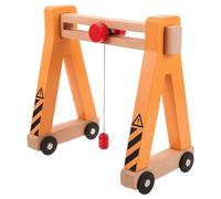 TOYANDONA Wooden Crane Toy - Simulation Railway Crane Prop - Wooden Train Track Set DIY Model Kit - Present for Boys and Girls Age 3+