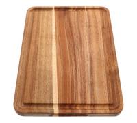 TOYANDONA Wooden Cutting Board, Wood Chopping Board with Juice Groove, Thick Brown Butcher Block for Meat and Cheese, Chefs and Families, Restaurant Entertaining